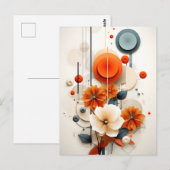 Carte Postale Fleur géométrique abstraite (Devant / Derrière)