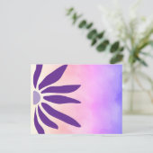 Carte Postale Fleur géométrique mod violet Bloom Rétro (Debout devant)