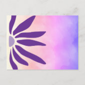 Carte Postale Fleur géométrique mod violet Bloom Rétro (Devant)