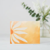 Carte Postale Fleur géométrique rétro mod Orange Peach (Debout devant)