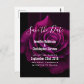 Carte Postale Fleur gothique violet-rouge rose Enregistrer la da (Devant / Derrière)