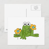 Carte Postale fleur grenouille grenouille (Devant / Derrière)
