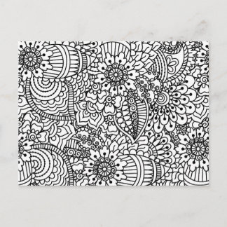 Carte Postale Fleur Gribouillis