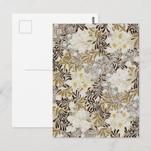 Carte Postale Fleur intemporelle Floral & Motif Feuille (Devant / Derrière)