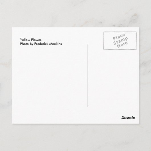 Carte Postale Fleur jaune (Dos)