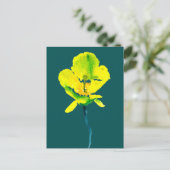 Carte Postale Fleur jaune aquarelle abstraite  (Debout devant)