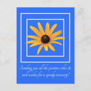 Carte Postale Fleur Jaune Bleu Lumineux Inspiration Bon rétablis
