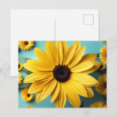 Carte Postale Fleur Jaune Joyeuse (Devant / Derrière)