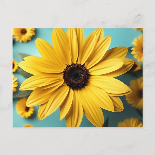Carte Postale Fleur Jaune Joyeuse (Devant)