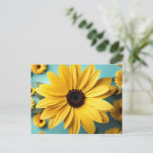 Carte Postale Fleur Jaune Joyeuse (Debout devant)