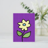 Carte Postale fleur jaune . points blancs (Debout devant)