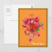 Carte postale Fleur Jour Orange (Devant / Derrière)