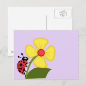 Carte Postale Fleur Ladybug (Devant / Derrière)