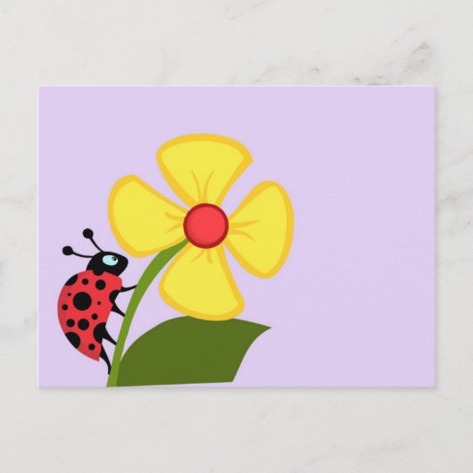 Carte Postale Fleur Ladybug (Devant)