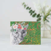 Carte Postale Fleur Léopard Jungle Batik (Debout devant)