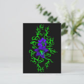 Carte Postale Fleur Lily violette sur noir (Debout devant)