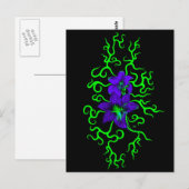 Carte Postale Fleur Lily violette sur noir (Devant / Derrière)