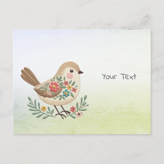 Carte postale Fleur Little Bird Or (Devant)
