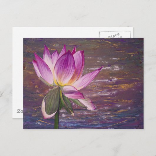 Carte Postale Fleur Lotus (Devant / Derrière)