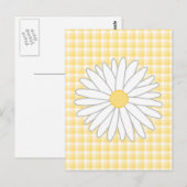 Carte Postale Fleur marguerite en Jaune et Blanc. (Devant / Derrière)