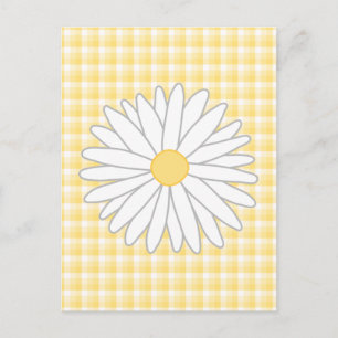 Carte Postale Fleur marguerite en Jaune et Blanc.