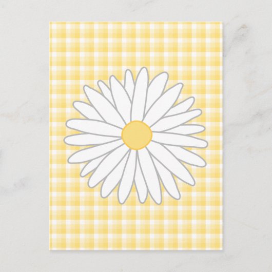 Carte Postale Fleur marguerite en Jaune et Blanc. (Devant)