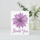 Carte Postale Fleur marguerite violet Merci Floral (Debout devant)