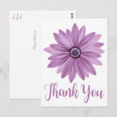 Carte Postale Fleur marguerite violet Merci Floral (Devant / Derrière)