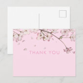Carte Postale Fleur Moderne Délicate Fleurie Rose Merci (Devant / Derrière)