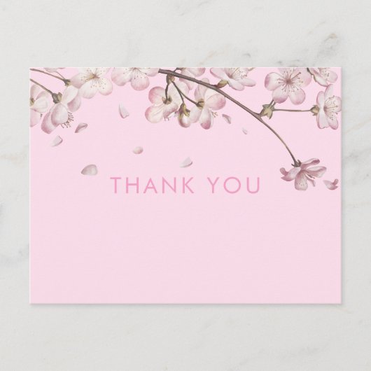 Carte Postale Fleur Moderne Délicate Fleurie Rose Merci (Devant)