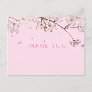 Carte Postale Fleur Moderne Délicate Fleurie Rose Merci
