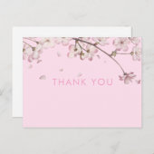 Carte Postale Fleur moderne délicate florale rose merci (Devant / Derrière)