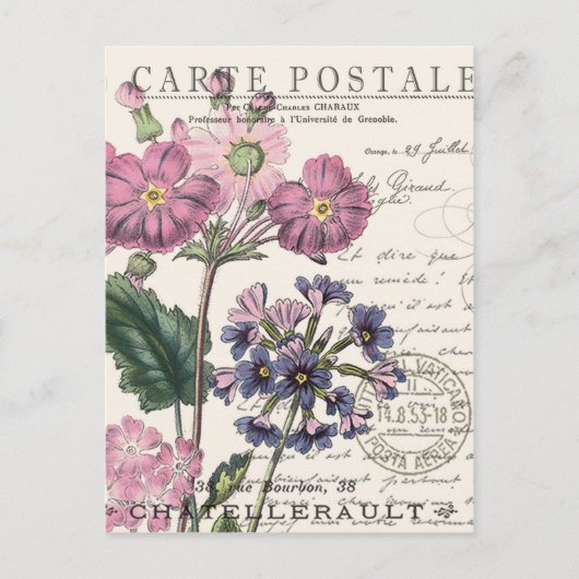 Carte Postale fleur moderne vintage française (Devant)