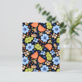Carte Postale Fleur motif coloré brillant (Debout devant)