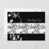CARTE POSTALE FLEUR NOIRE ET BLANCHE (Devant / Derrière)