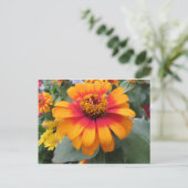 Carte Postale Fleur orange jaune (Debout devant)