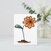Carte Postale Fleur orange mignonne (Debout devant)