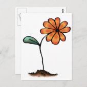 Carte Postale Fleur orange mignonne (Devant / Derrière)