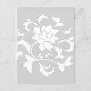 Carte Postale Fleur orientale - Motif circulaire en argent
