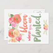 Carte Postale Fleur où vous êtes planté (Devant / Derrière)