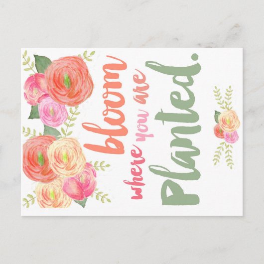 Carte Postale Fleur où vous êtes planté (Devant)