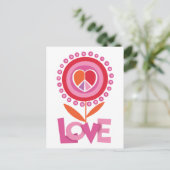Carte Postale Fleur Paix et Amour (Debout devant)