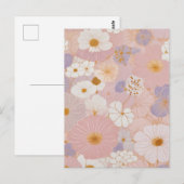 Carte Postale Fleur Pastel Éthérée (Devant / Derrière)