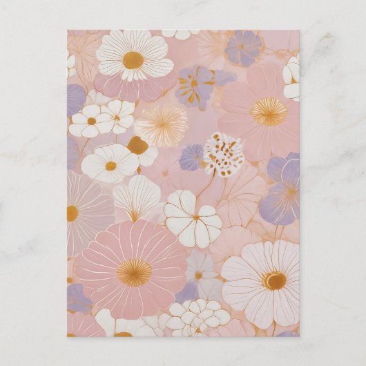Carte Postale Fleur Pastel Éthérée (Devant)