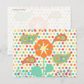 Carte Postale Fleur Pois Paisley Spring Cadeaux Whimsical (Devant / Derrière)