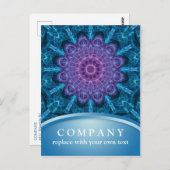 Carte Postale Fleur pourpre spirituelle Mandala (Devant / Derrière)