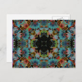 Carte Postale Fleur psychédélique Postca d'art de kaléidoscope (Devant / Derrière)