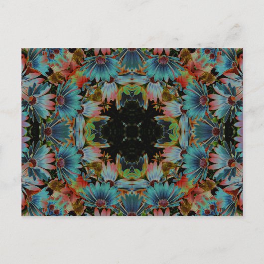 Carte Postale Fleur psychédélique Postca d'art de kaléidoscope (Devant)