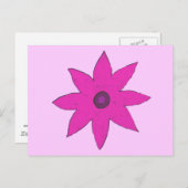 Carte Postale fleur rose (Devant / Derrière)
