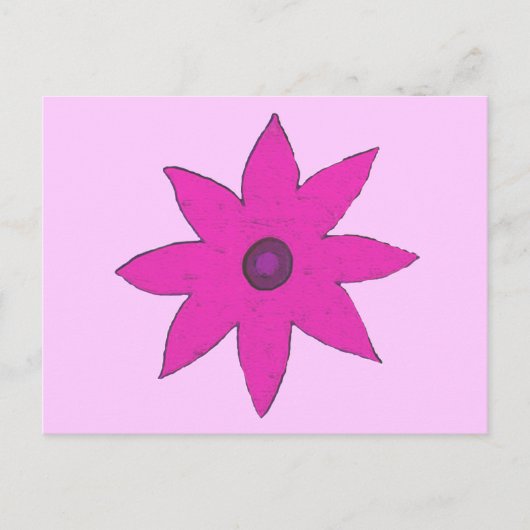 Carte Postale fleur rose (Devant)
